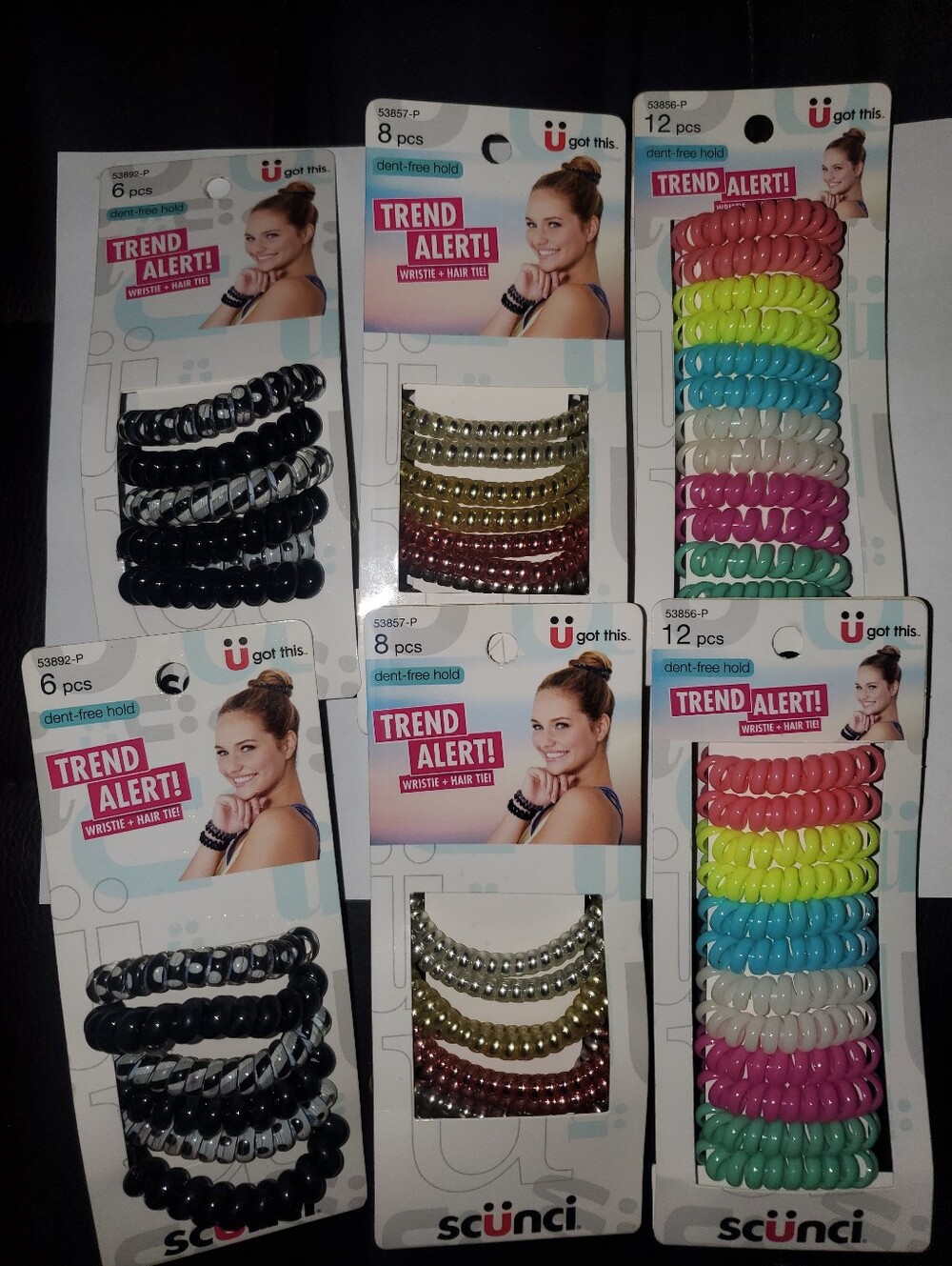 6 Pks scunci Spiral Hair Ties